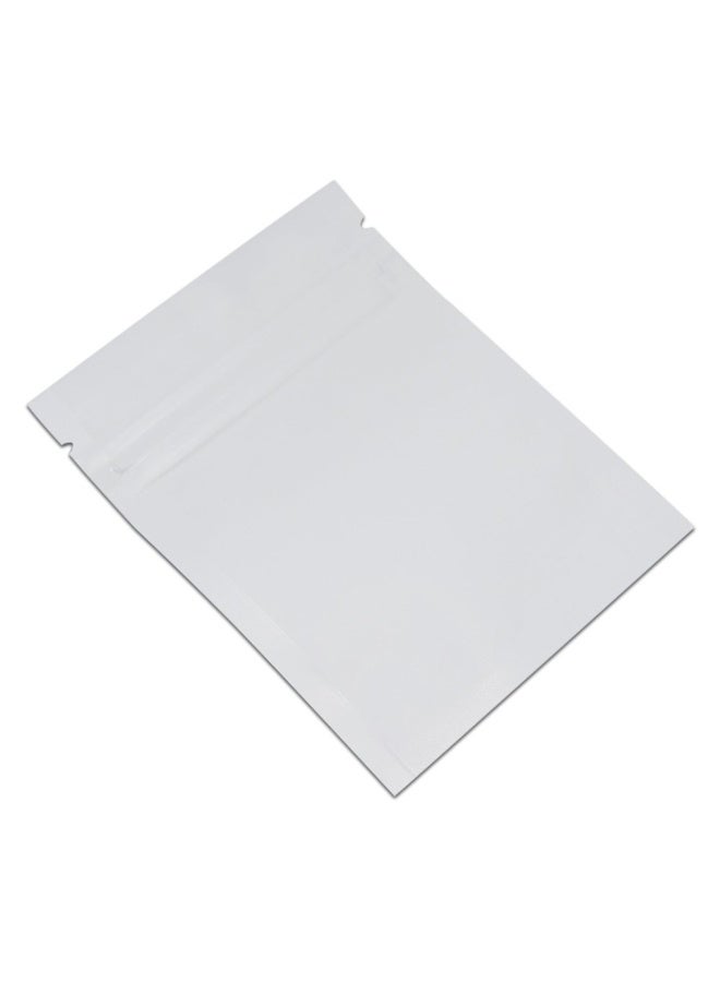 Ferenli 100 Pieces Mylar Food Storage Bag Zipper Lock Matte Aluminum Foil Airtight Bag With Front Window Plastic Packaging Pouch For Zip Flat Heat Seal Lock Resealable 7.5X10Cm 3X3.9 Inch White  - Image 4