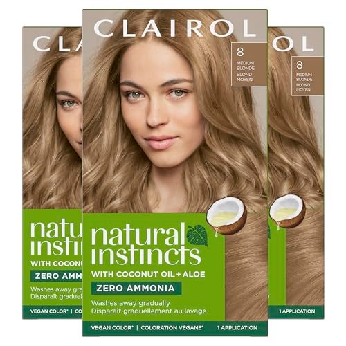 Clairol Natural Instincts DemiPermanent Hair Dye 8 Medium Blonde Hair Color Pack of 3 - Image 2