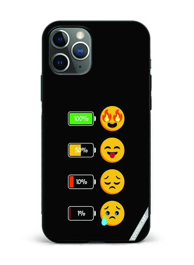 Protective Case Cover For Apple iPhone 11 Pro Smiley Design Black