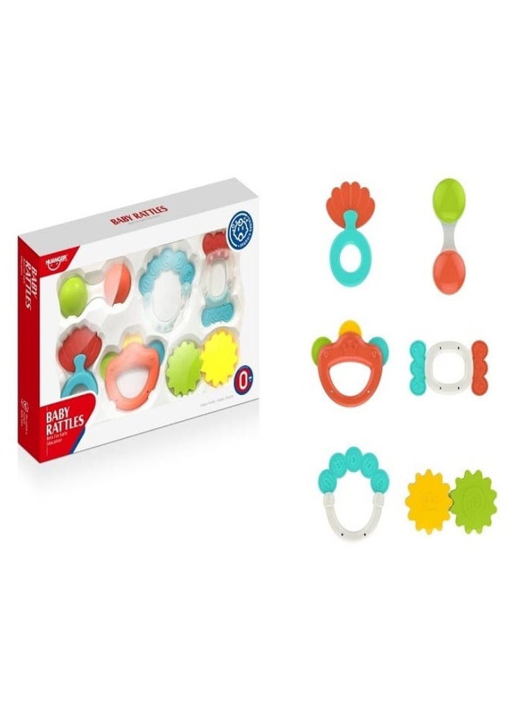 6-Piece Silicone Baby Hand Rattle Set - High-Quality Sleep Rattles for Babies 1-24 Months - Image 2