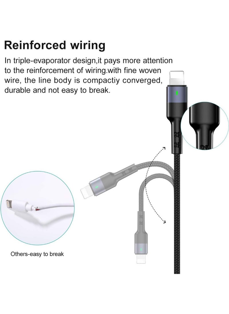 Upgraded Multi Charging Cable for Apple Watch Charger 4 in 1 Magnetic iWatch Charger Nylon Braided C/USB-C/L/Micro Compatible with iWatch Series Phone And Android  Device,120CM