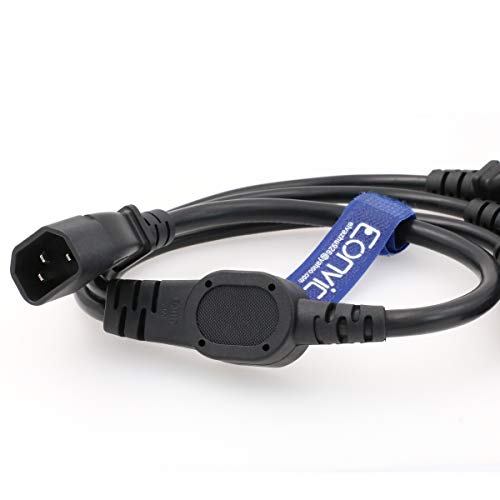 Eonvic IEC 320 C14 Male to 3 x C13 Female Y Splitter Power Cable 2ft/60cm - Image 2