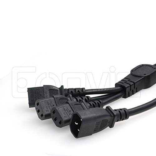 Eonvic IEC 320 C14 Male to 3 x C13 Female Y Splitter Power Cable 2ft/60cm - Image 5