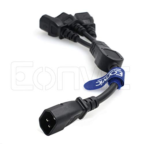 Eonvic IEC 320 C14 Male to 3 x C13 Female Y Splitter Power Cable 2ft/60cm - Image 4