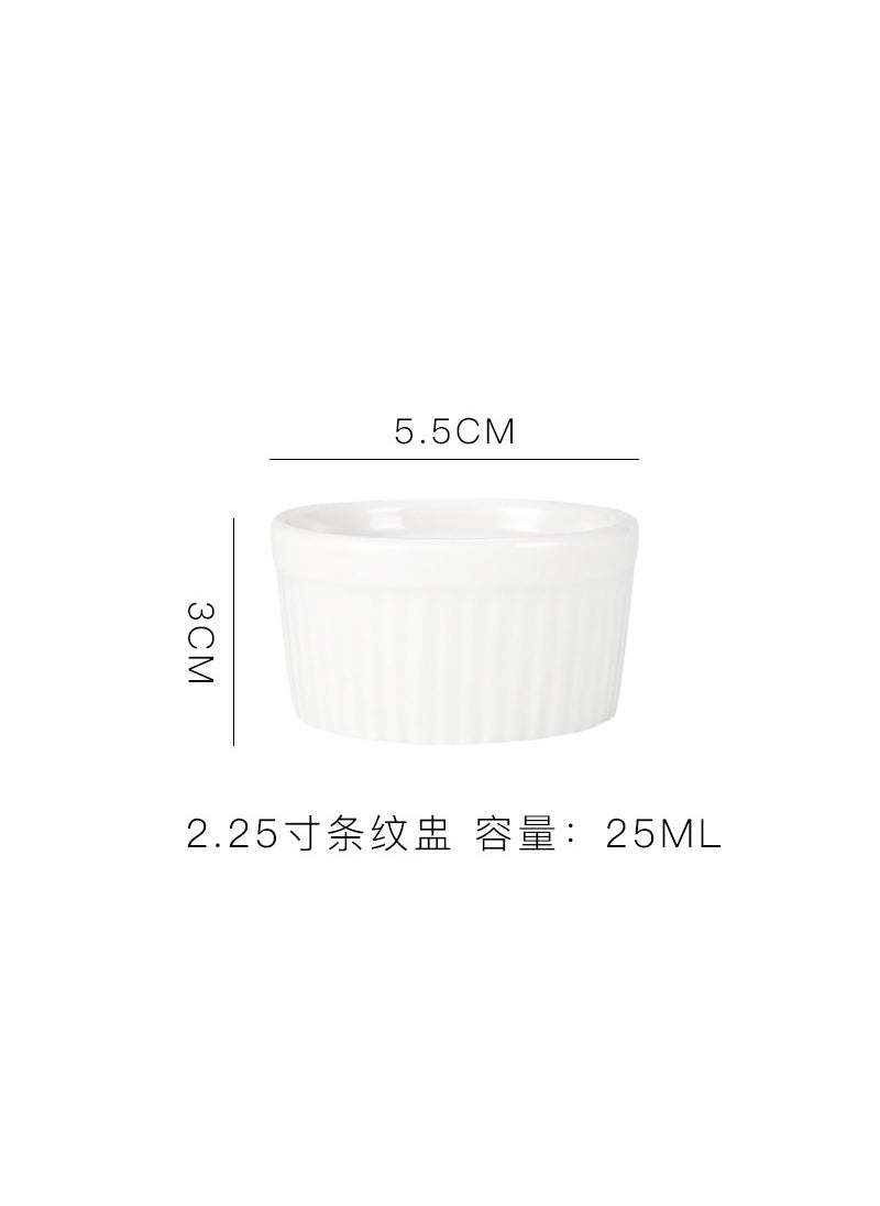Generic - Factory wholesale creative ceramic striped cup baking high temperature resistant shufulei baking bowl ice cream pudding dessert Cup2.25 (5.5cm) striped 2.25 (5.5cm) striped - Image 1