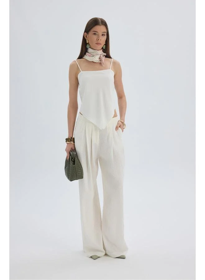 Bohemai  Alytih Triangle Detail Ecru Crop. for Women | Best Price UAE