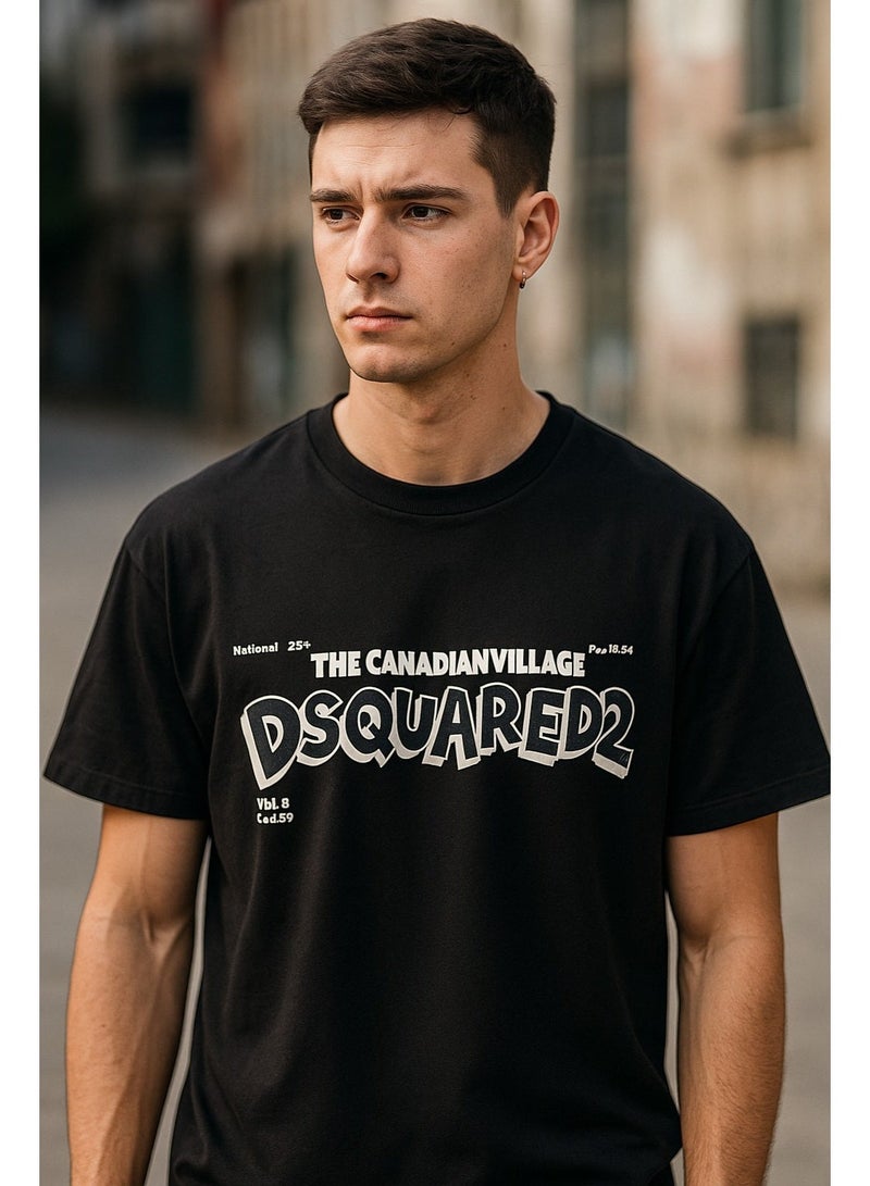 DSQUARED2 Men’s Oversized Graphic T-Shirt – Premium Cotton Streetwear Casual Top - Image 2