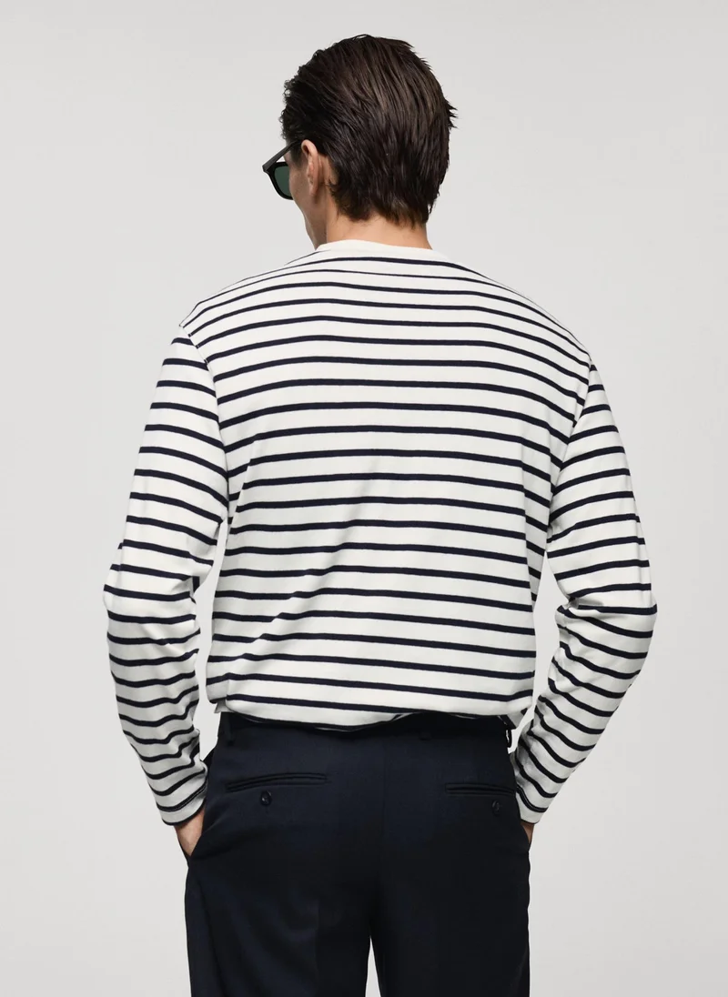 Mango Man Stripe Crew Neck T-Shirt