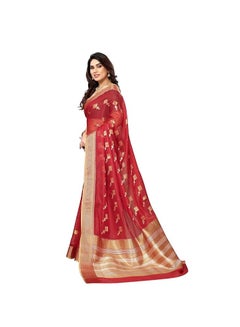 Accessorize Kingdom Women's Kota Doria Cotton Boarder Saree With Unstitched Blouse Piece  - Image 4