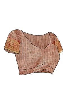 Accessorize Kingdom Women's Kota Doria Cotton Boarder Saree With Unstitched Blouse Piece  - Image 5