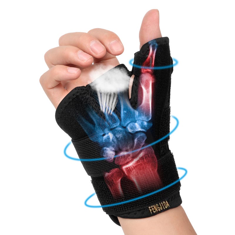 Thumb Brace Carpal Tunnel Wrist Brace Relief and Tendinitis Arthritis Sprained Thumb Spica Splint Wrist Support to Night Sleep Treat Trigger Splint Sprain Relieve Pain Stabilizer Fit Left and Right Hands