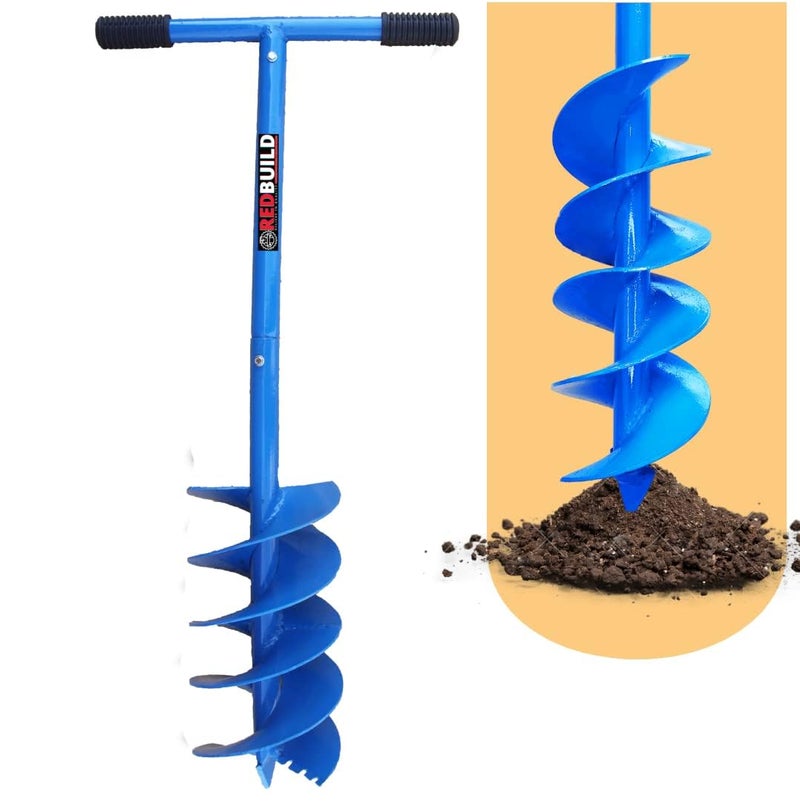 RedBuild Manual Earth Auger Hole Diger (Heavy Duty Long Blade, 8 Inches) - Image 1