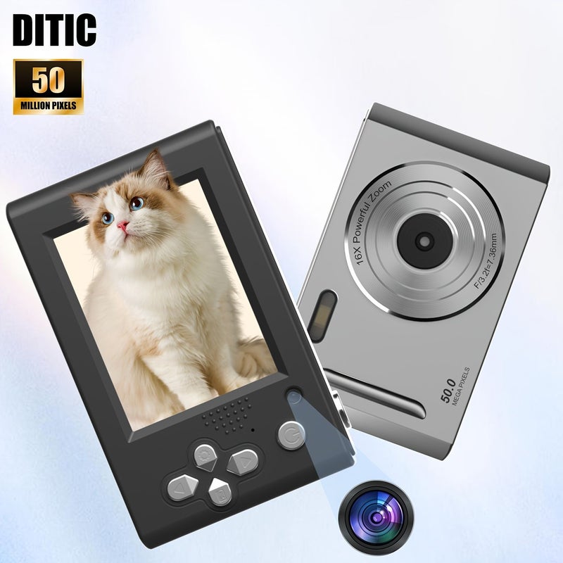2026 New CCD 1080P Digital Camera Black Dual Lens 16x Zoom 24 Filters - Image 1