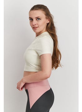 PUMA Women Sportswear Fit Embroidered Crop Top, Off White  - Image 3