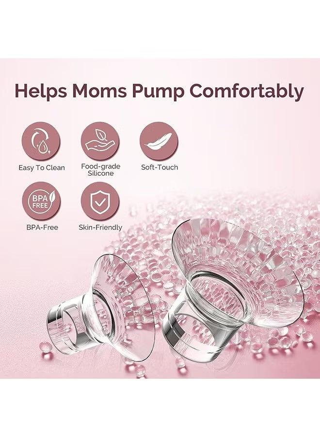 5 Pcs Silicone Flange Inserts 13/15/17/19/21mm, for Momcozy, Medela, Willow S9/S10/S12 Wearable Hand Free Breast Pump Flange Insert, Reduce 24mm Shield/Flange Nipple Tunnel Down to Correct Size - Image 5