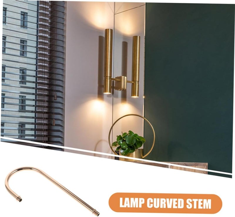 VOSAREA 2pcs Curved Lamp Rod Accessory Kit Threaded Lamp Pipe for Wall and Pendant Lighting Easy Installation Elegant Finish Space-saving Design for Home Decor - Image 3