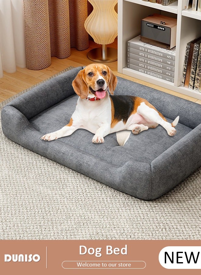 DUNISO Dog Bed, Non-Slip Pet Sofa Lounger Puppy Couch Removable Machine Washable Cover Cushion Big Cat Kennel Cot, Medium Large Adult Dogs Kitten Sleeping Mattress - Image 1