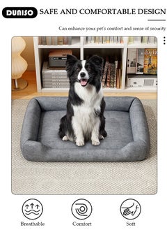 DUNISO Dog Bed, Non-Slip Pet Sofa Lounger Puppy Couch Removable Machine Washable Cover Cushion Big Cat Kennel Cot, Medium Large Adult Dogs Kitten Sleeping Mattress  - Image 3