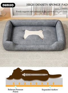 DUNISO Dog Bed, Non-Slip Pet Sofa Lounger Puppy Couch Removable Machine Washable Cover Cushion Big Cat Kennel Cot, Medium Large Adult Dogs Kitten Sleeping Mattress  - Image 5