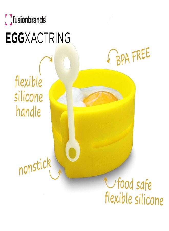 فيوجن براندز حلقة بيض سيليكون قابلة للتعديل من فيوجن براندز EggXactRing، وحلقة طعام للخبز والتشكيل والتقديم، لون أصفر - Image 5
