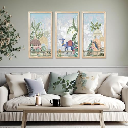 walllane Painting for wall Hanging |Traditional Indian Art Pichwai Wall Décor Paintings | Traditional Indian Art Pichwai Wall Décor Paintings Set of 3 (10x19 inch, I) - Image 4