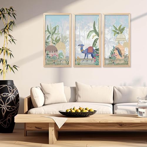 walllane Painting for wall Hanging |Traditional Indian Art Pichwai Wall Décor Paintings | Traditional Indian Art Pichwai Wall Décor Paintings Set of 3 (10x19 inch, I) - Image 3