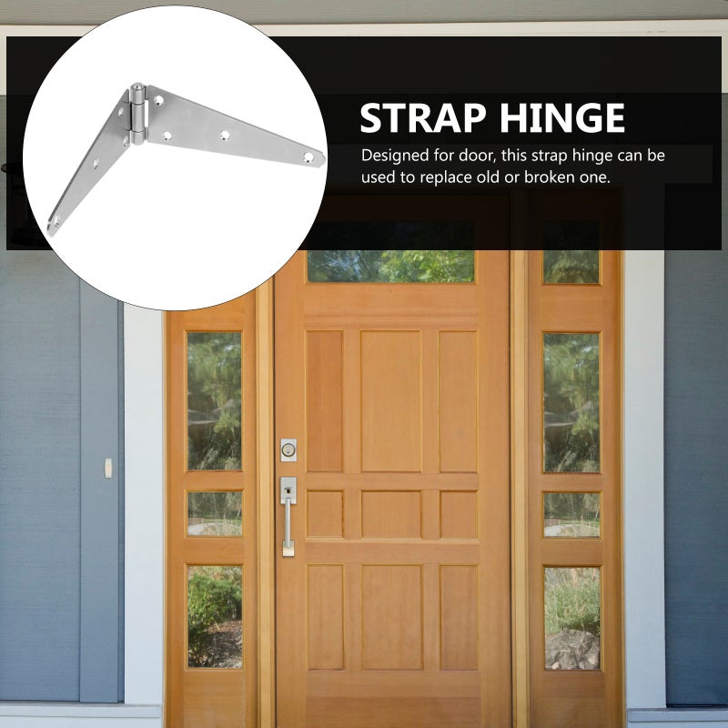 2pcs Strap Hinge 200mm Heavy Duty Hinge Gate Hardware Decorative Strap Hinge - Image 2
