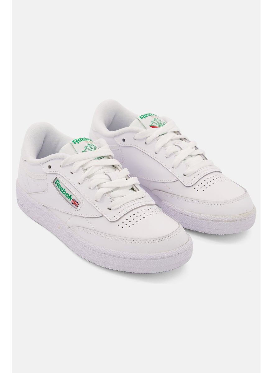 Reebok Kids Boy Club C 85 Lace Up Tennis Shoes, White  - Image 1