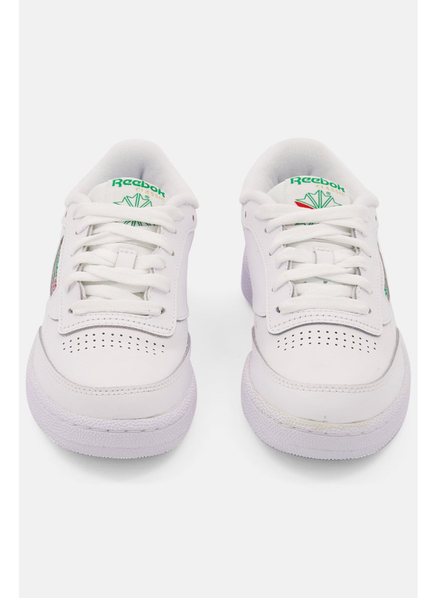 Reebok Kids Boy Club C 85 Lace Up Tennis Shoes, White  - Image 4