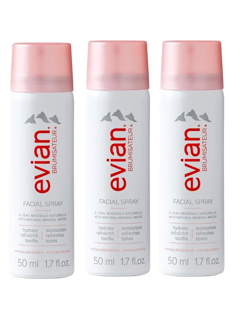 Evian Facial Spray Travel Duo 1.7 Fl Oz (Pack of 3) - Image 1