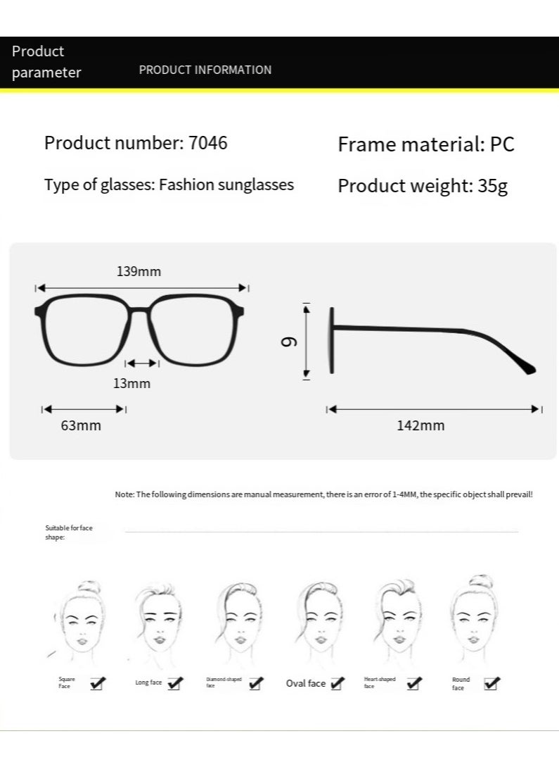 General Women's sunglasses classic retro frameless colored flash frame big face slim fashion glasses  - Image 4