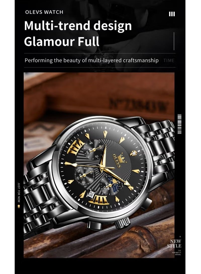 أوليفز ساعات رجالية كوارتز ستانلس ستيل مقاومة للماء 41 مم 2892 - Image 4