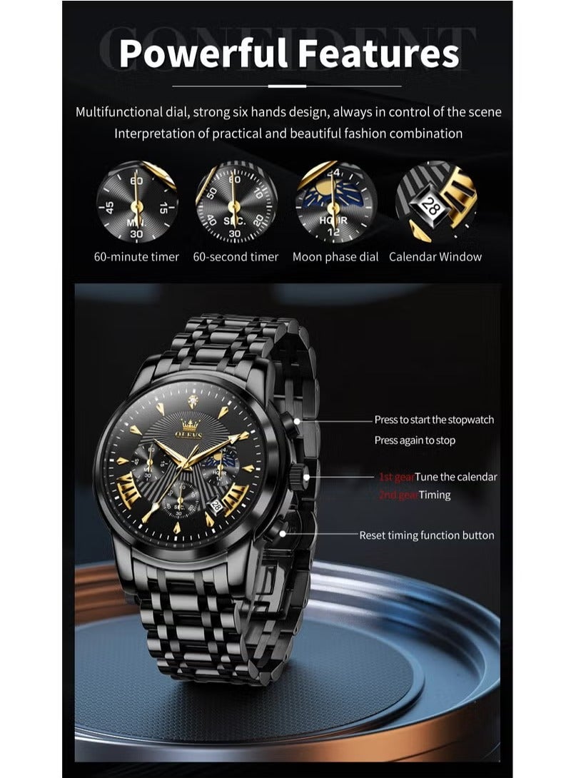 أوليفز ساعات رجالية كوارتز ستانلس ستيل مقاومة للماء 41 مم 2892 - Image 5