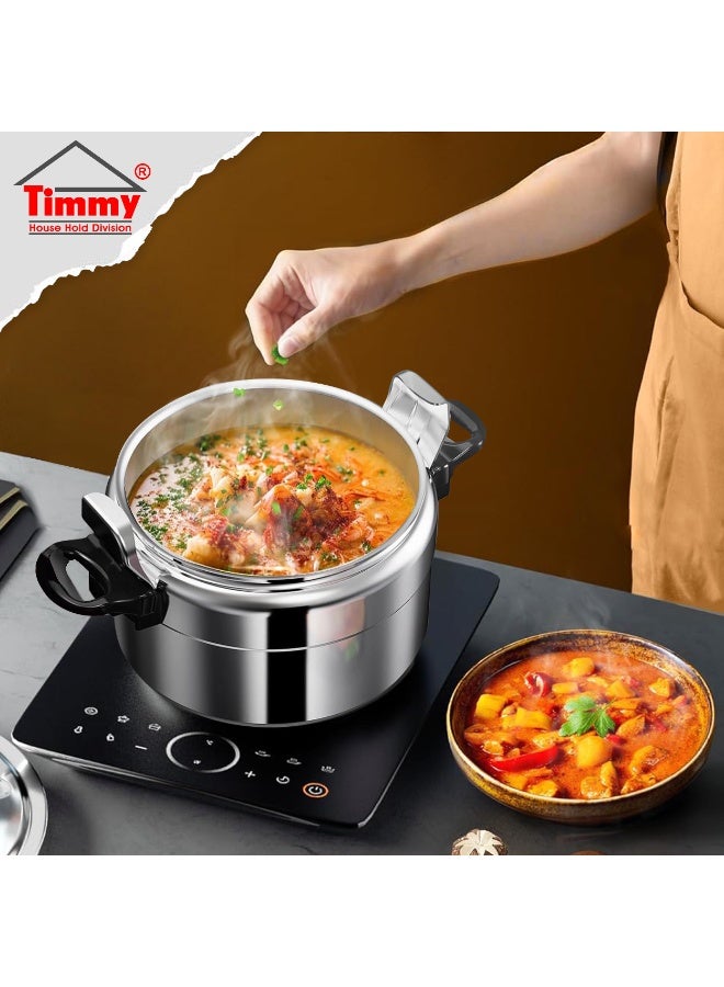 Timmy 7LtrLiters Timmy Aluminium Pressure Cooker 7L | Durable Body | Fast Heat Distribution | Safe & Efficient Cooking | Large Capacity | Gas Stove Compatible | Easy to Clean Finish silver - Image 4