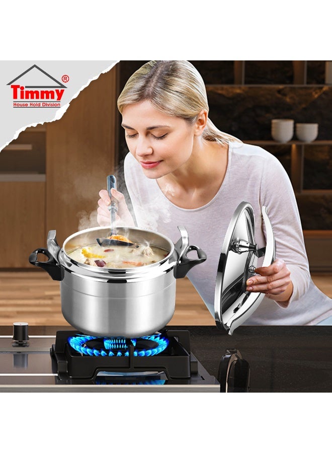 Timmy 7LtrLiters Timmy Aluminium Pressure Cooker 7L | Durable Body | Fast Heat Distribution | Safe & Efficient Cooking | Large Capacity | Gas Stove Compatible | Easy to Clean Finish silver - Image 2