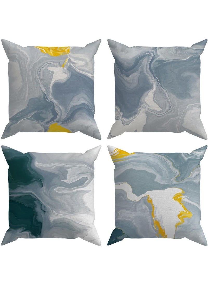 Evdeki Çarşı Evik Marble 4-Piece Throw Pillow Case DS4  - Image 1