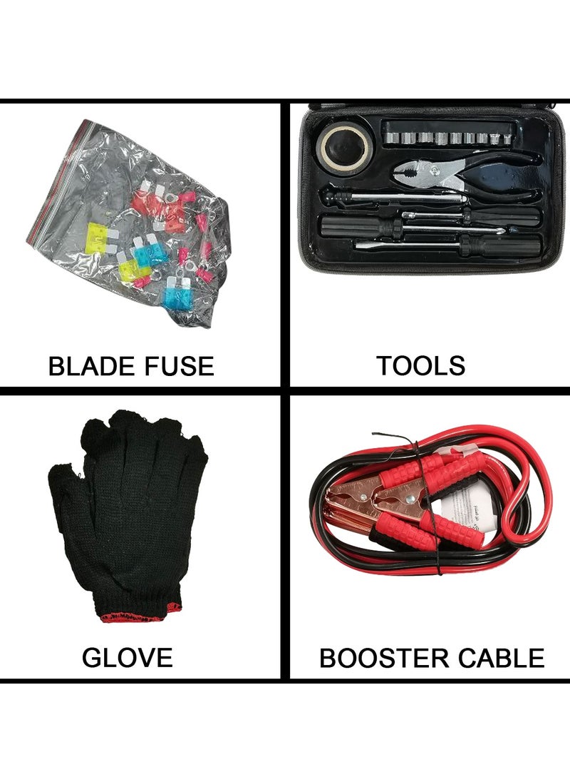 MTOOLS MTOOLS All in One 30-Piec Jumper Cable Car Emergency Tool Kit Roadside Assistance Set with Booster Cables and Essential Tools  - Image 3