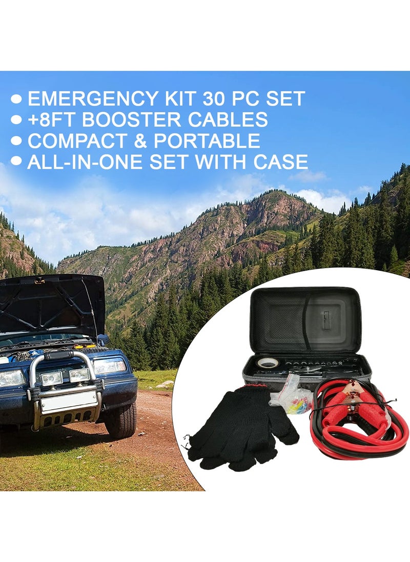 MTOOLS MTOOLS All in One 30-Piec Jumper Cable Car Emergency Tool Kit Roadside Assistance Set with Booster Cables and Essential Tools  - Image 4