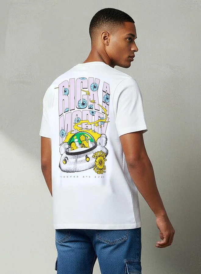SP Characters  Men Regular Fit Crew Neck Short Sleeves Rick and Morty Print T-shirt for Men | Best Price UAE