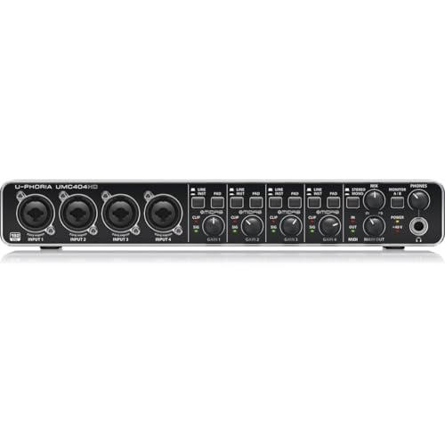 Behringer U-PHORIA UMC404HD Audiophile 4x4, 24-Bit/192 kHz USB Audio/MIDI Interface with Midas Mic Preamplifiers - Image 3