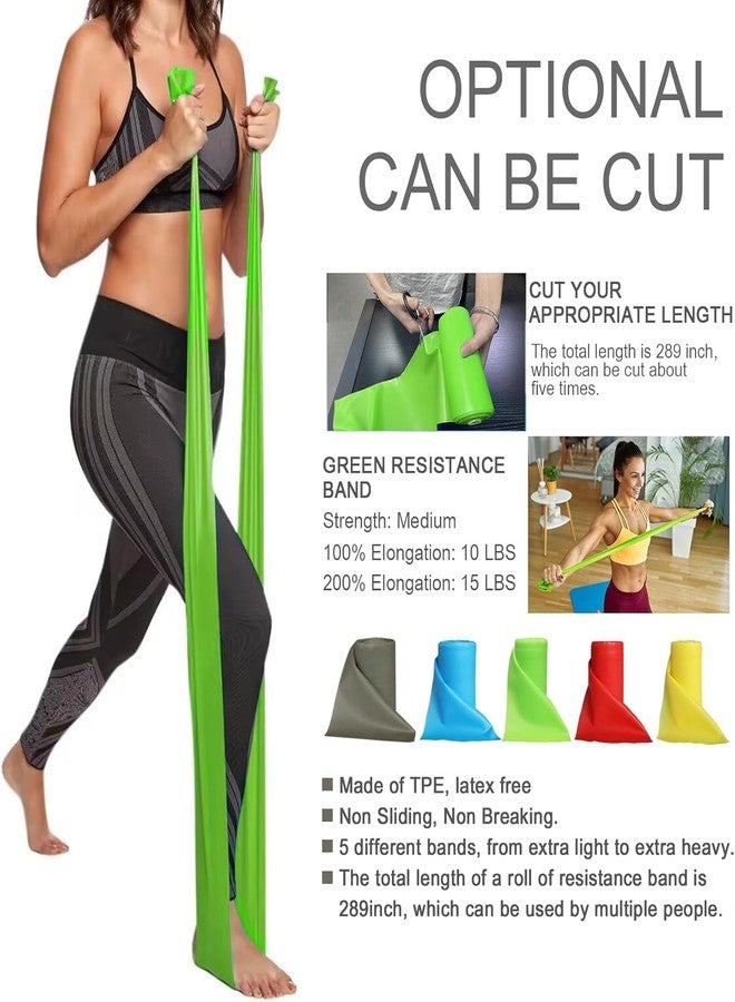 GymWar Resistance Bands Professional Bulk Rolls. Elastic Physical Therapy Band. Resistance Bands Elastic Exercise Bands for Recovery, Physical Therapy, Yoga, Pilates, Rehab,Fitness (Green) - Image 3