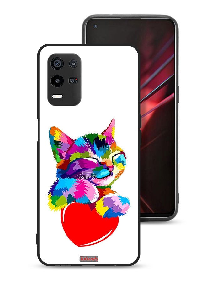 Tolwak Oppo K9x Protective Case Cover Colourful Kitten - Image 1