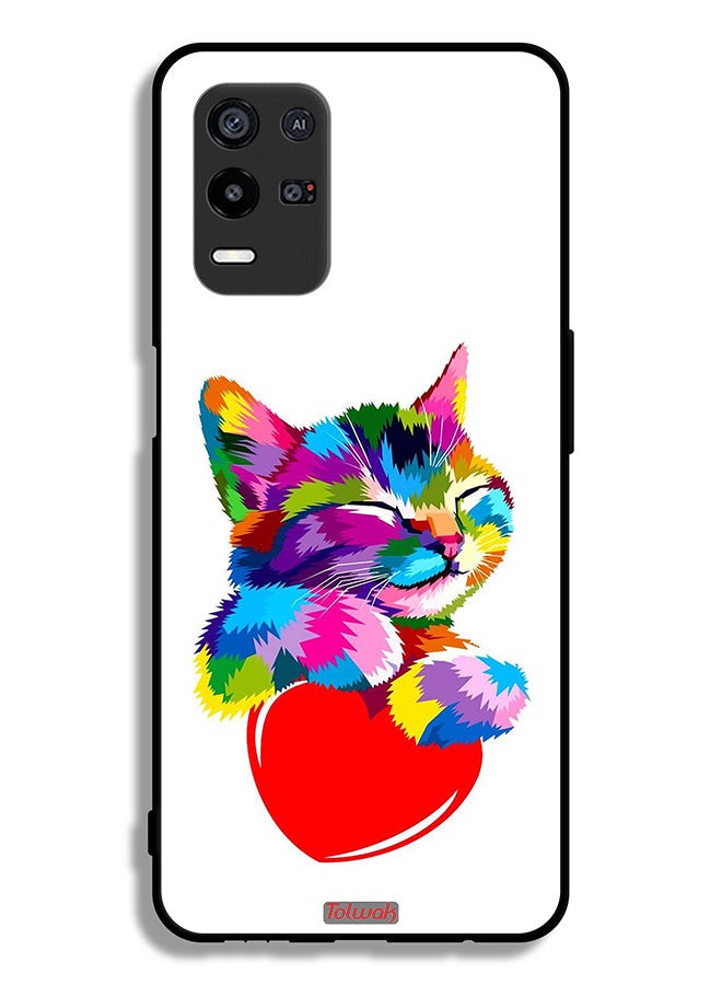 Tolwak Oppo K9x Protective Case Cover Colourful Kitten - Image 2