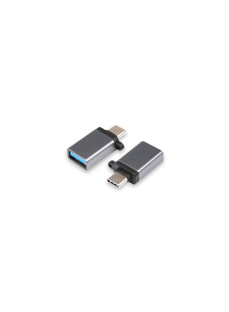Trands USB-C to USB 3.0 OTG Adapter, High-Speed Data Transfer & Universal Compatibility, Zinc Alloy Metallic Build, Space Grey - CA645 - Image 1