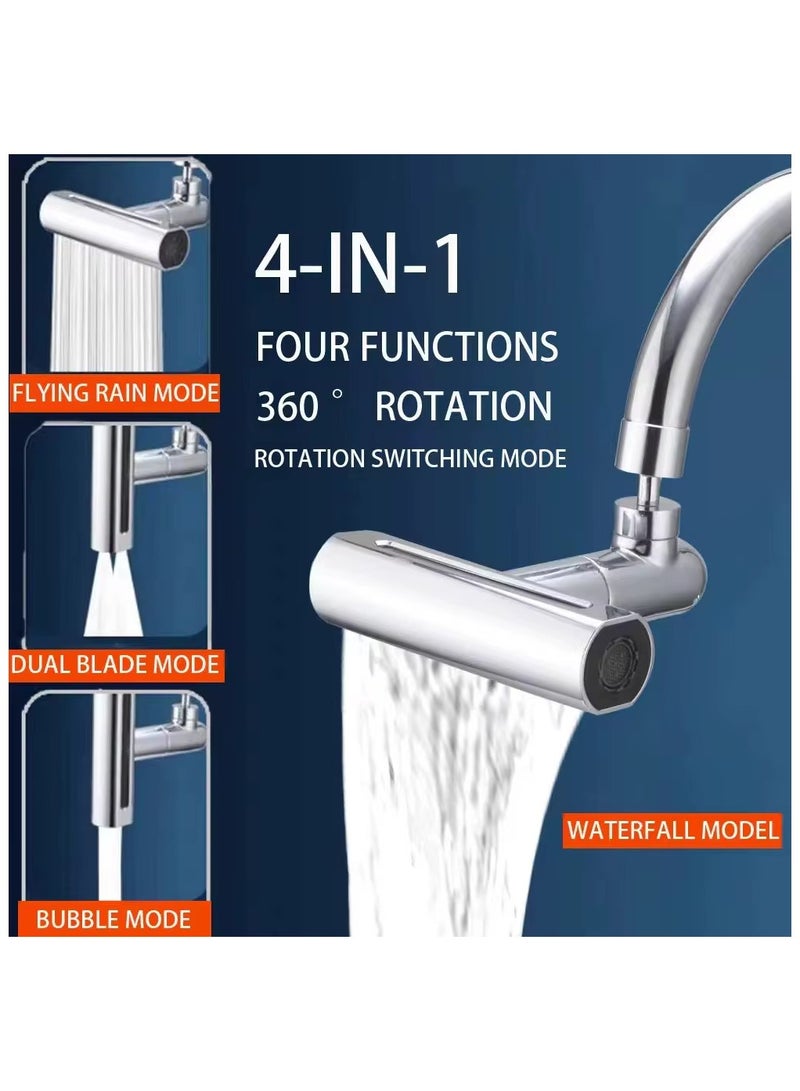 Waterfall Kitchen Faucet 4 In 1 360° Vintage Single Handle Kitchen Sink Faucet High Arc Kitchen Faucet Classic Style - Image 2