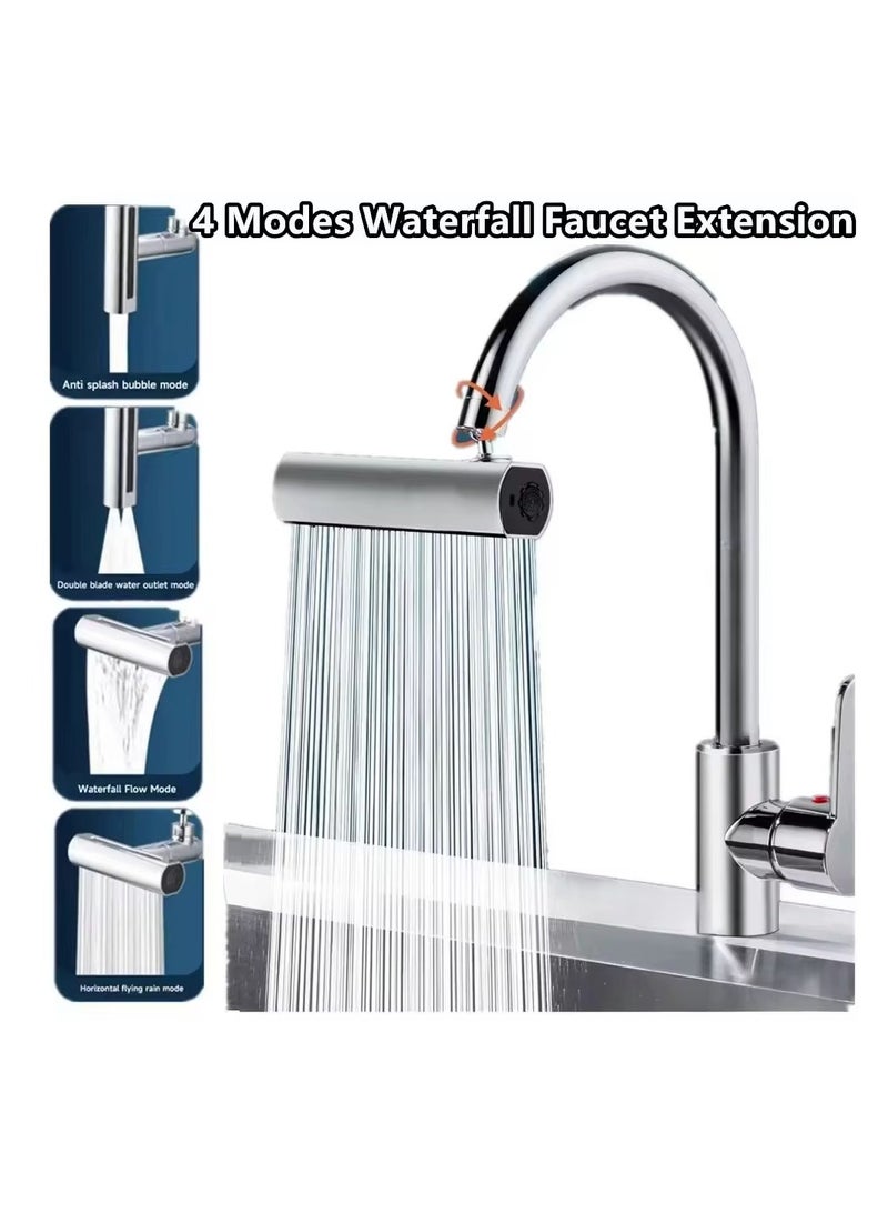 Waterfall Kitchen Faucet 4 In 1 360° Vintage Single Handle Kitchen Sink Faucet High Arc Kitchen Faucet Classic Style - Image 3