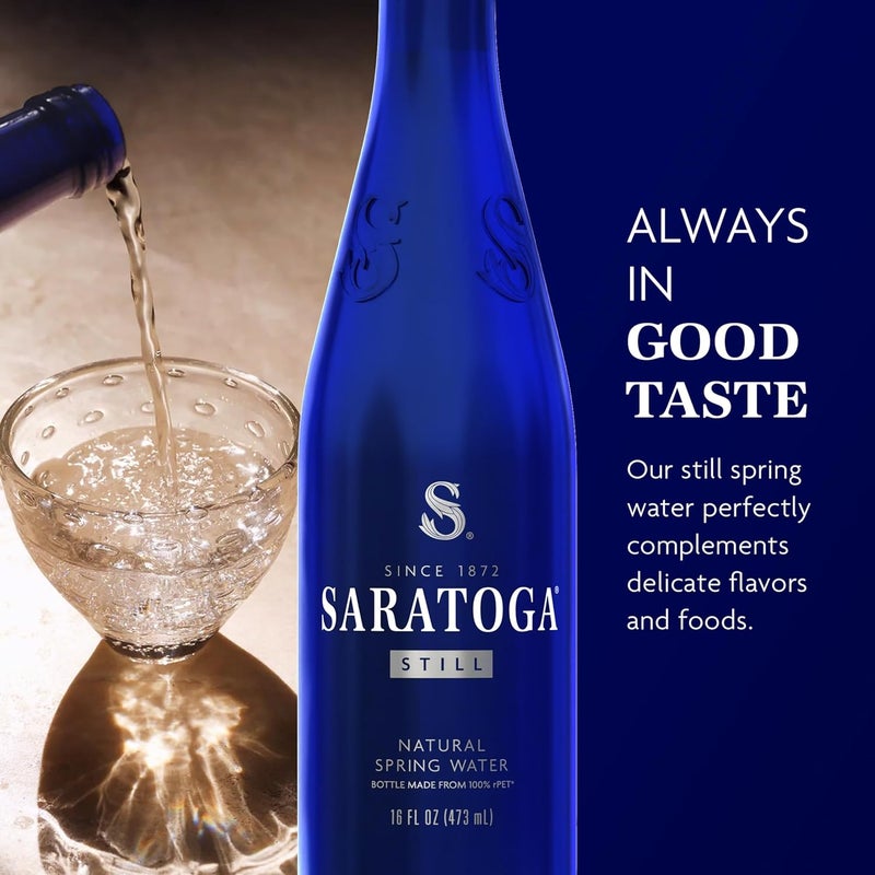 Saratoga 16oz 6-Pack Still Natural Spring Water in Recycled Bottles - Image 2