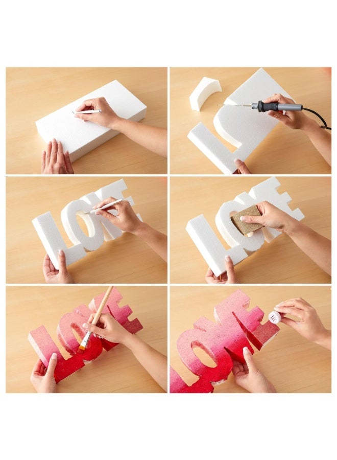 كرافت ماجيك ٣ قطع من قوالب الفوم الحرفية | ١٢×٤×٢ بوصة | مستطيل من الفوم البوليسترين | ثيرموكول | ستايروفوم | للنحت الفني | تنسيقات الزهور | النمذجة | فنون وحرف يدوية | مدرسة ومكتب ومنزل - Image 4