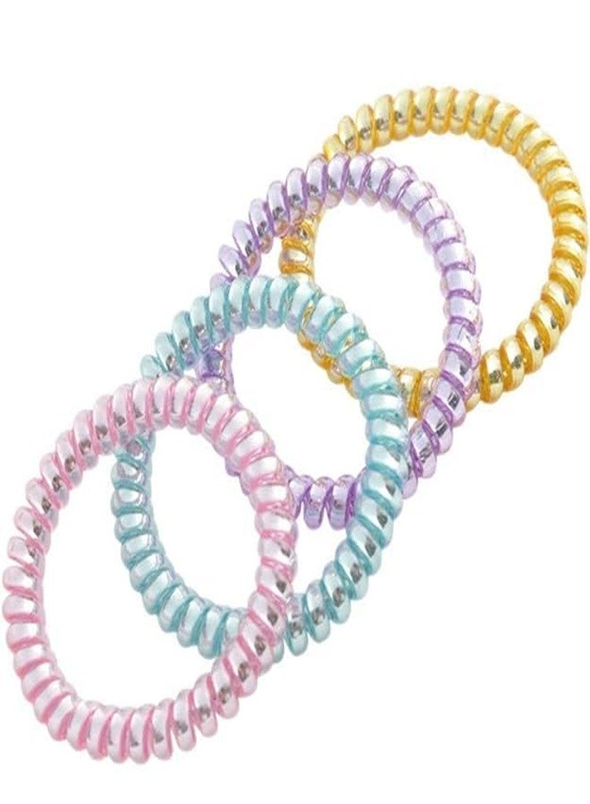 Minta 30Pcs Spiral Hair Ties Coil Plastic Hair Ties No Crease Traceless Coils Hair Bulk Ponytail Holder Plastic Phone Cord Coils Scrunchies For Girls Women Thick Thin Curly Hair 10 Colors - Image 3