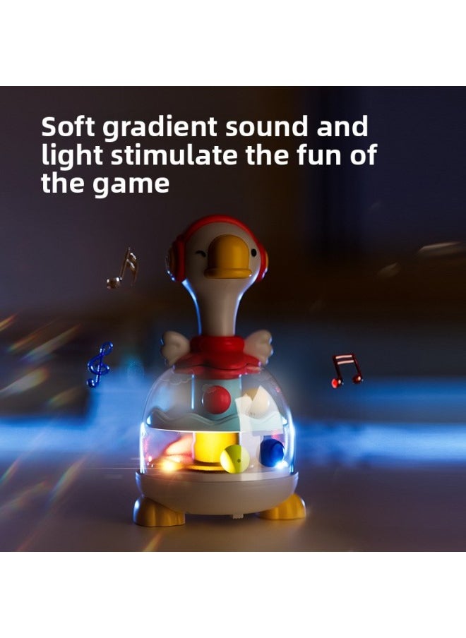 Baby Jumping Ball Turnaround Music Toy 0-1 Year Old Early Education Educational Music Rattle Baby Hand Fine Movements To Coax Baby-Color:Goose Presses The Bouncing Ball And Spins It [red]  - Image 5